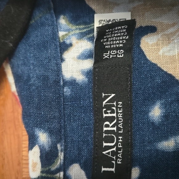 Lauren Ralph Lauren Relaxed Fit Floral Buttom Up Short-Sleeve Shirt Size XL - Picture 8 of 13